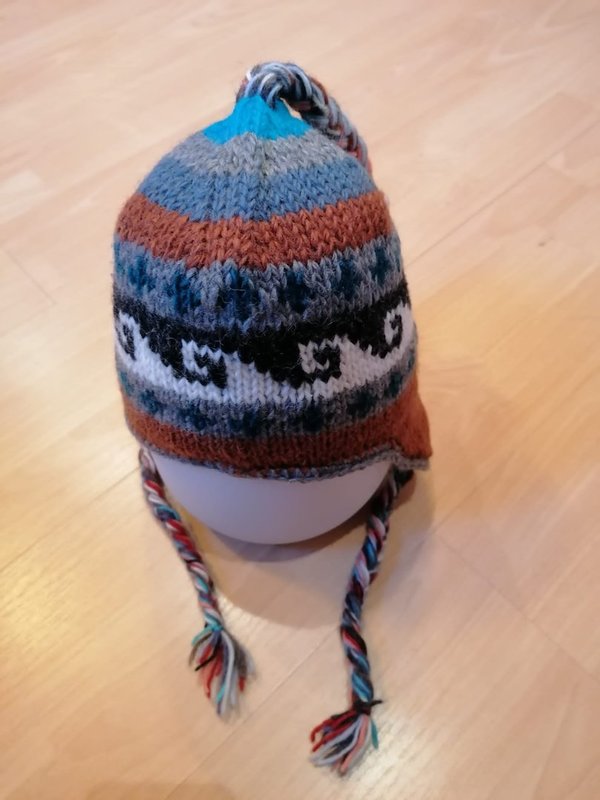 Warme Wollmütze aus Yakwolle, Kopfumfang 50cm
