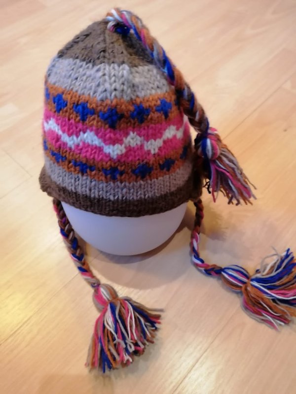 Warme Wollmütze aus Yakwolle, Kopfumfang 46 - 47cm