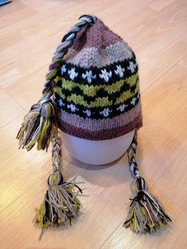 Warme Wollmütze aus Yakwolle, Kopfumfang 48cm