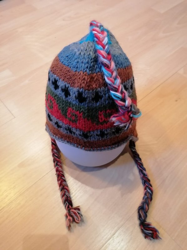 Warme Wollmütze aus Yakwolle, Kopfumfang 50cm